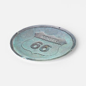 Assiettes En Carton Route en métal gris 66 Plaque, Souvenir (Angle)