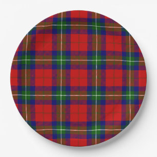 Assiettes En Carton Routhven tartan rouge vert bleu plaid