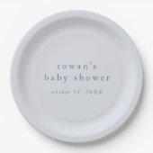 Assiettes En Carton ROWAN Boy Blue Boho Moderne Simple Bébé Douche (Devant)