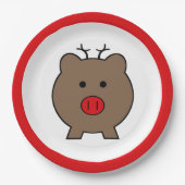 Assiettes En Carton Roy le cochon de Noël (Devant)