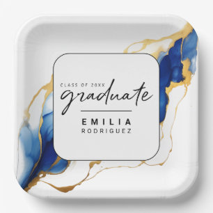 Assiettes En Carton Royal Bleu Jaune Or Élégant Graduation minimale