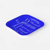 Assiettes En Carton Royal Blue 13th Birthday Party Répéter le nom Carr (Angulaire)