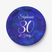 Assiettes En Carton Royal Blue 30 et Flirty Birthday Party (Devant)