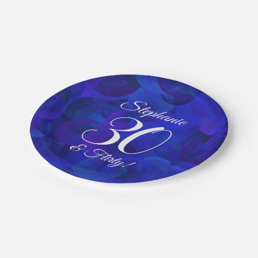 Assiettes En Carton Royal Blue 30 et Flirty Birthday Party (Angle)