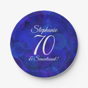 Assiettes En Carton Royal Blue 70 et fête d'anniversaire sensationnel