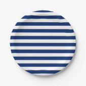 Assiettes En Carton Royal Blue and White Stripes (Devant)