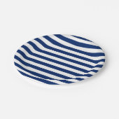 Assiettes En Carton Royal Blue and White Stripes (Angle)