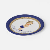 Assiettes En Carton Royal Blue Gold Prince Baby shower (Angle)
