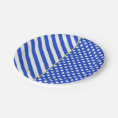 Assiettes En Carton Royal Blue Pois and Stripes par ShirleyTaylor (Angle)