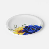 Assiettes En Carton Royal Blue Rustic Tournesol Moderne Floral Mariage (Angle)