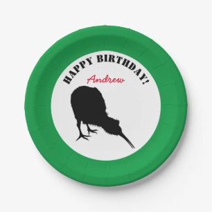 Assiettes En Carton Royal Kiwi, joyeux anniversaire, Seeland Bird (fêt