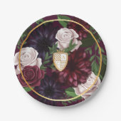 Assiettes En Carton Royal Muse Imaginaire médiéval Crest & Floral Mari (Devant)