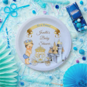 Assiettes En Carton Royal Prince Castle Carriage Blue Gold Boy (Fête)