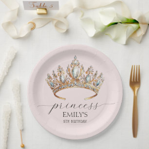 Assiettes En Carton Royal Princess Crown Girl Birthday Party