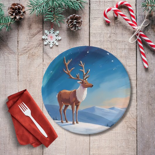 Assiettes En Carton Royal Reindeer | Joyeuses fêtes Joyeux Noël