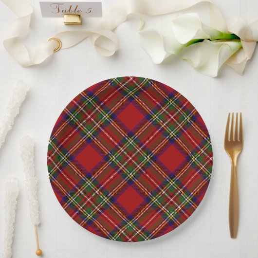 Assiettes En Carton Royal Stewart Tartan Plaid Scottish Motif (Mariage)