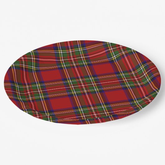 Assiettes En Carton Royal Stewart Tartan Plaid Scottish Motif (Angle)