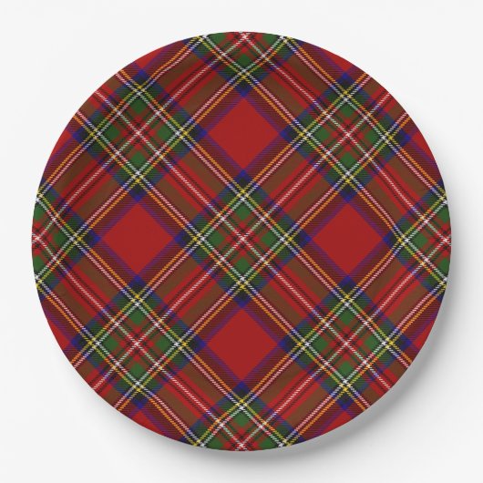 Assiettes En Carton Royal Stewart Tartan Plaid Scottish Motif (Devant)