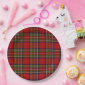 Assiettes En Carton Royal Stewart Tartan Plaid Symétrie Motif  (Fête)