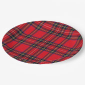 Assiettes En Carton Royal Stewart tartan rouge noir plaid (Angle)