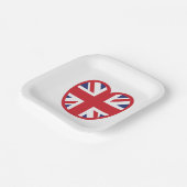 Assiettes En Carton Royaume-Uni Union Jack Flag Heart (Angulaire)