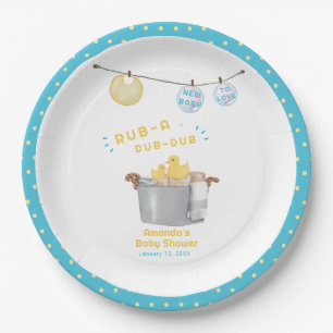 Assiettes En Carton Rub A Dub Dub Linge de Caoutchouc Canard Bébé Show
