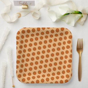 Assiettes En Carton Ruban aux fleurs orange par Kenneth Yoncich