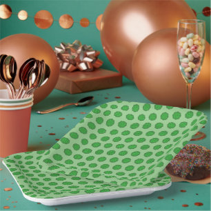Assiettes En Carton Ruban aux fleurs vertes par Kenneth Yoncich