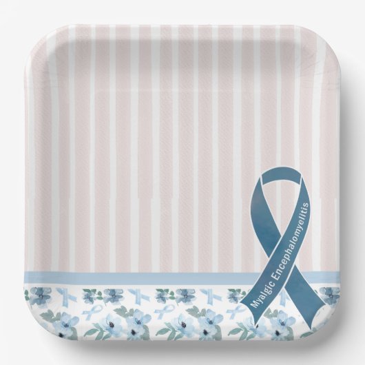 Assiettes En Carton Ruban de sensibilisation au ME/CFS (Recto)