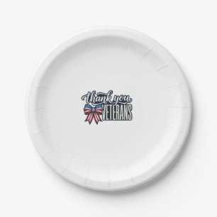 Assiettes En Carton Ruban patriotique de remerciement aux vétérans Che