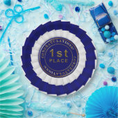 Assiettes En Carton Ruban Primé, Bleu-Blanc-1ère Plaque Papier de Plac (Fête)