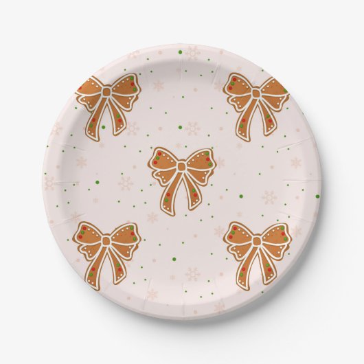 Assiettes En Carton Rubans de biscuits de Noël (Devant)