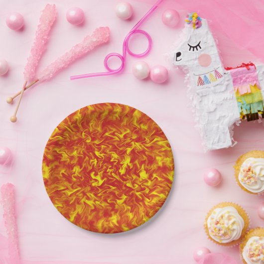 Assiettes En Carton Rubans des plaques à papier du feu (Fête)