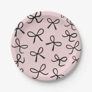 Assiettes En Carton Rubans Noirs Petits Mignons Tendance Rose