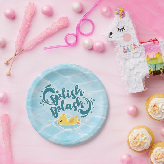 Assiettes En Carton Rubber Ducky Splash (Fête)