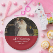 Assiettes En Carton Ruby photo Mariage du 40e anniversaire (Fête)