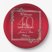 Assiettes En Carton Ruby Red Gems & Parties scintillant Ruby 40E Maria (Devant)