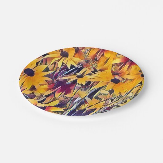 ASSIETTES EN CARTON RUDBECKIAS (Angle)