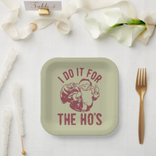 Assiettes En Carton Rude Christmas Père Noël Face Je le fais pour le h