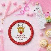 Assiettes En Carton Rudolph the Reindeer mignonne Babys 1er Noël (Fête)