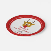 Assiettes En Carton Rudolph the Reindeer mignonne Babys 1er Noël (Angle)