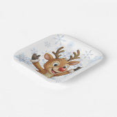 Assiettes En Carton Rudolph With Blue Snowflakes (Angulaire)