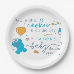 Assiettes En Carton Rue Sésame Baby shower Monster de cookies