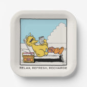 Assiettes En Carton Rue Sésame | Big Bird Relax Refresh Recharge (Recto)