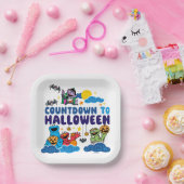 Assiettes En Carton Rue Sésame | Compte à rebours pour Halloween (Fête)