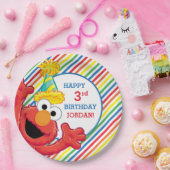 Assiettes En Carton Rue Sésame | Elmo - Anniversaire Arc-en-ciel (Fête)