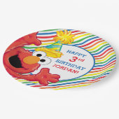 Assiettes En Carton Rue Sésame | Elmo - Anniversaire Arc-en-ciel (Angle)