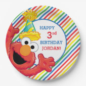 Assiettes En Carton Rue Sésame | Elmo - Anniversaire Arc-en-ciel (Devant)