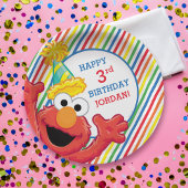 Assiettes En Carton Rue Sésame | Elmo - Anniversaire Arc-en-ciel