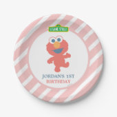 Assiettes En Carton Rue Sésame | Elmo - Bébé Plaque Papier d'anniversa (Devant)